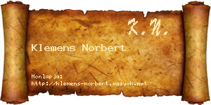 Klemens Norbert névjegykártya