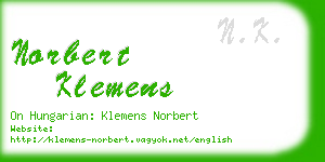 norbert klemens business card